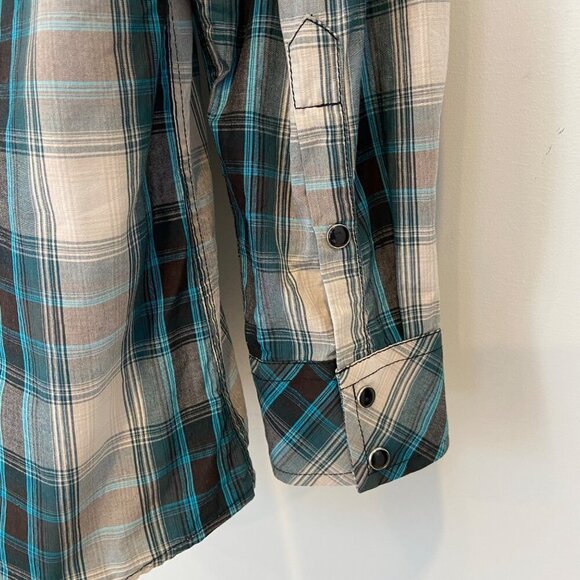 Cowboy Collection Lammles Western wear Plaid Button-Up Shirt Large 100% Cotton - Picture 5 of 10